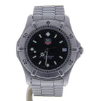 TAG-Heuer Professional Stainless-steel 962006 Black Dial Mens 40-mm Quartz Sapphire crystal. Swiss Made Wrist Watch