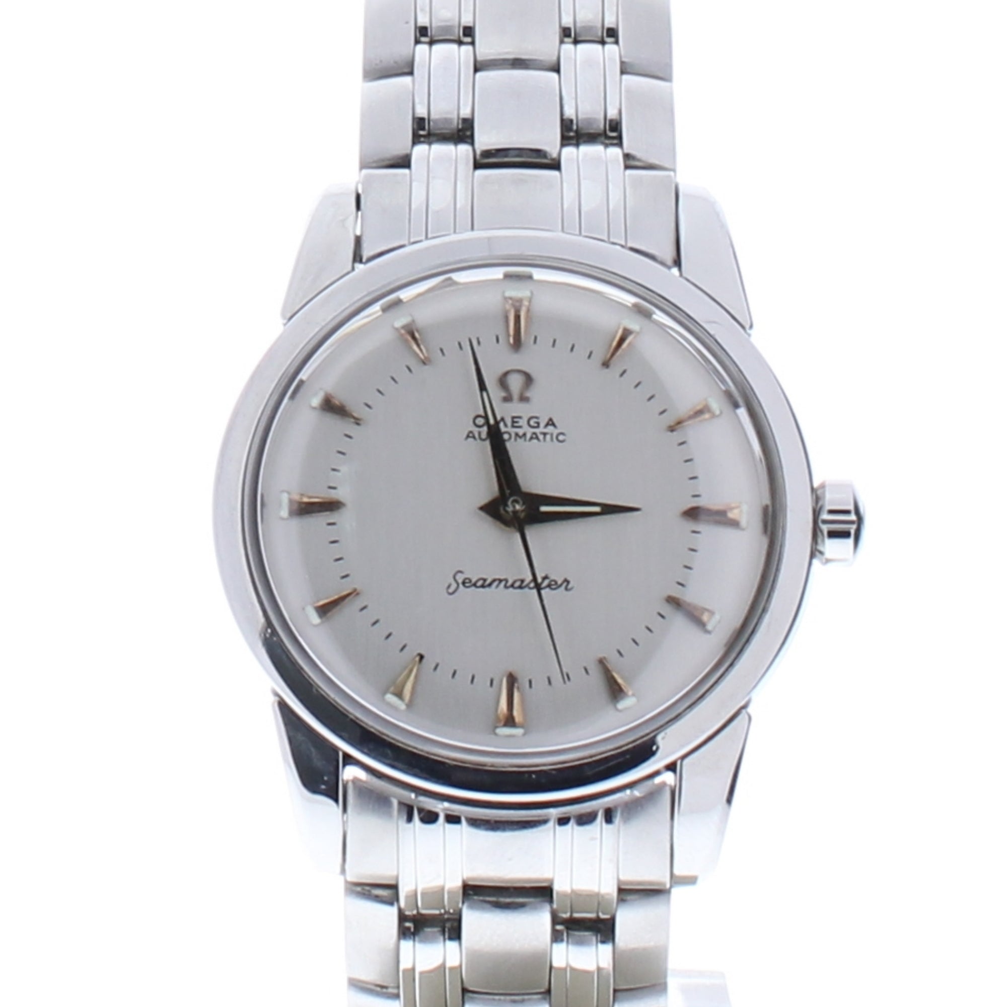 Omega Seamaster Stainless-steel 1502.40.00 Silver Dial Mens 29-mm Automatic self-wind Sapphire crystal. Swiss Made Wrist Watch