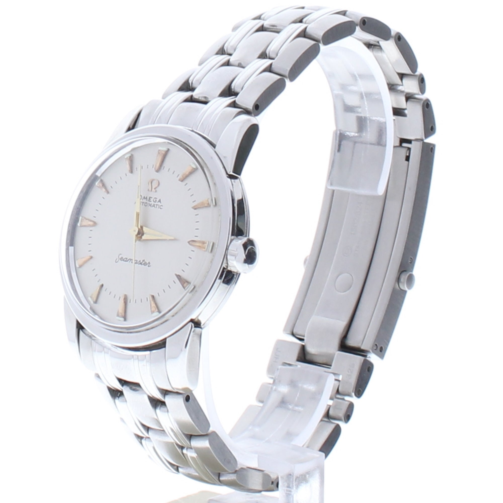 Omega Seamaster Stainless-steel 1502.40.00 Silver Dial Mens 29-mm Automatic self-wind Sapphire crystal. Swiss Made Wrist Watch