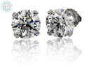 Studs-Basket Setting, Diamond 14k White Gold GIA-205492