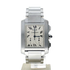 Cartier Tank Francaise Stainless-steel 2653 White Dial Mens 29-mm Quartz Sapphire crystal. Swiss Made Wrist Watch
