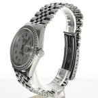 Rolex DateJust 36 Stainless-steel 1603 Mother-of-Pearl Dial Mens 36-mm Automatic-self-wind Sapphire crystal. Swiss Made Wrist Watch