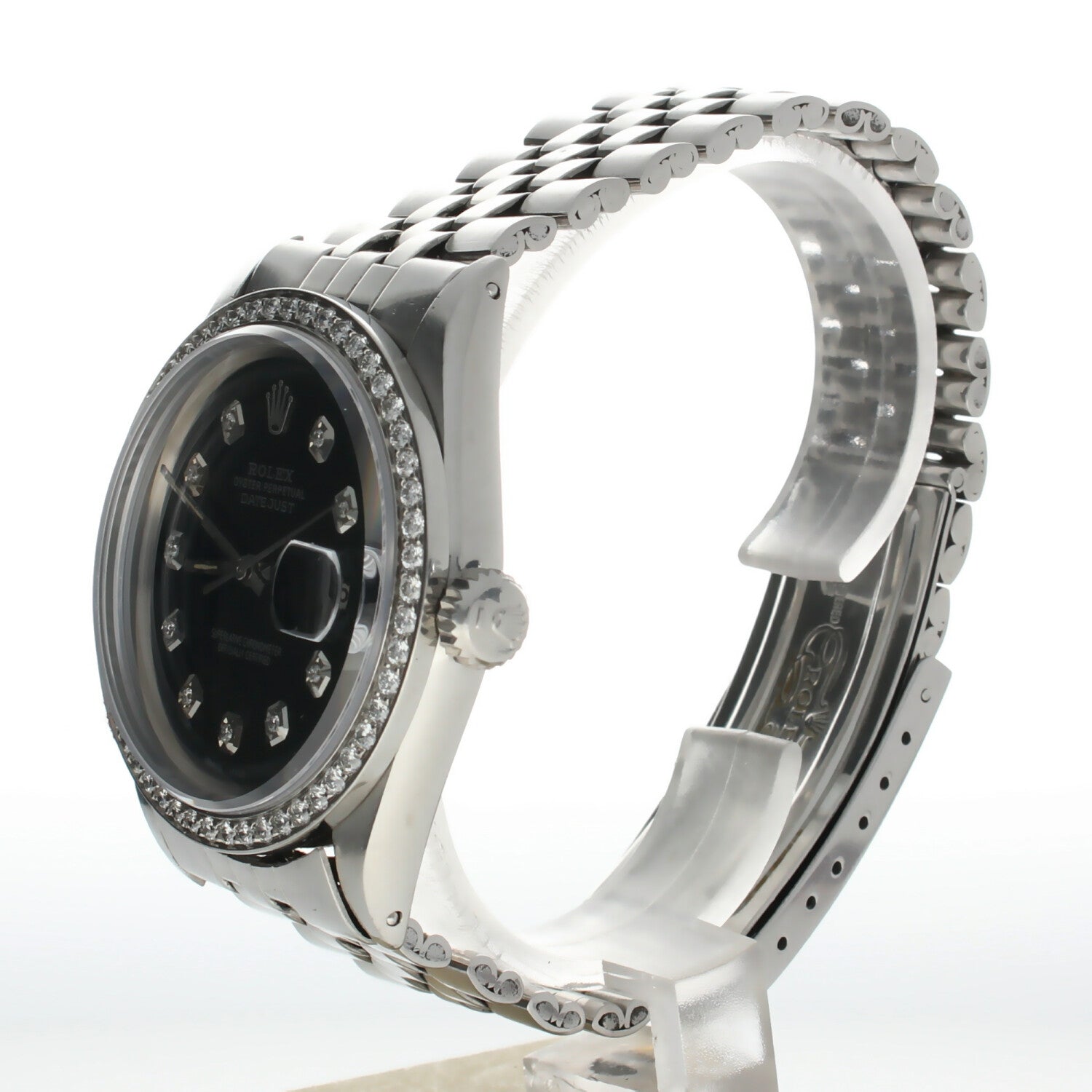 Rolex DateJust 36 Stainless-steel 1601 Green Dial Mens 36-mm Automatic self-wind Sapphire crystal. Swiss Made Wrist Watch