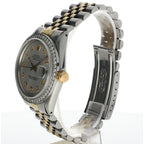 Rolex DateJust 36 Two-tone 16030 Silver Dial Mens 36-mm Automatic self-wind Sapphire crystal. Swiss Made Wristwatch.