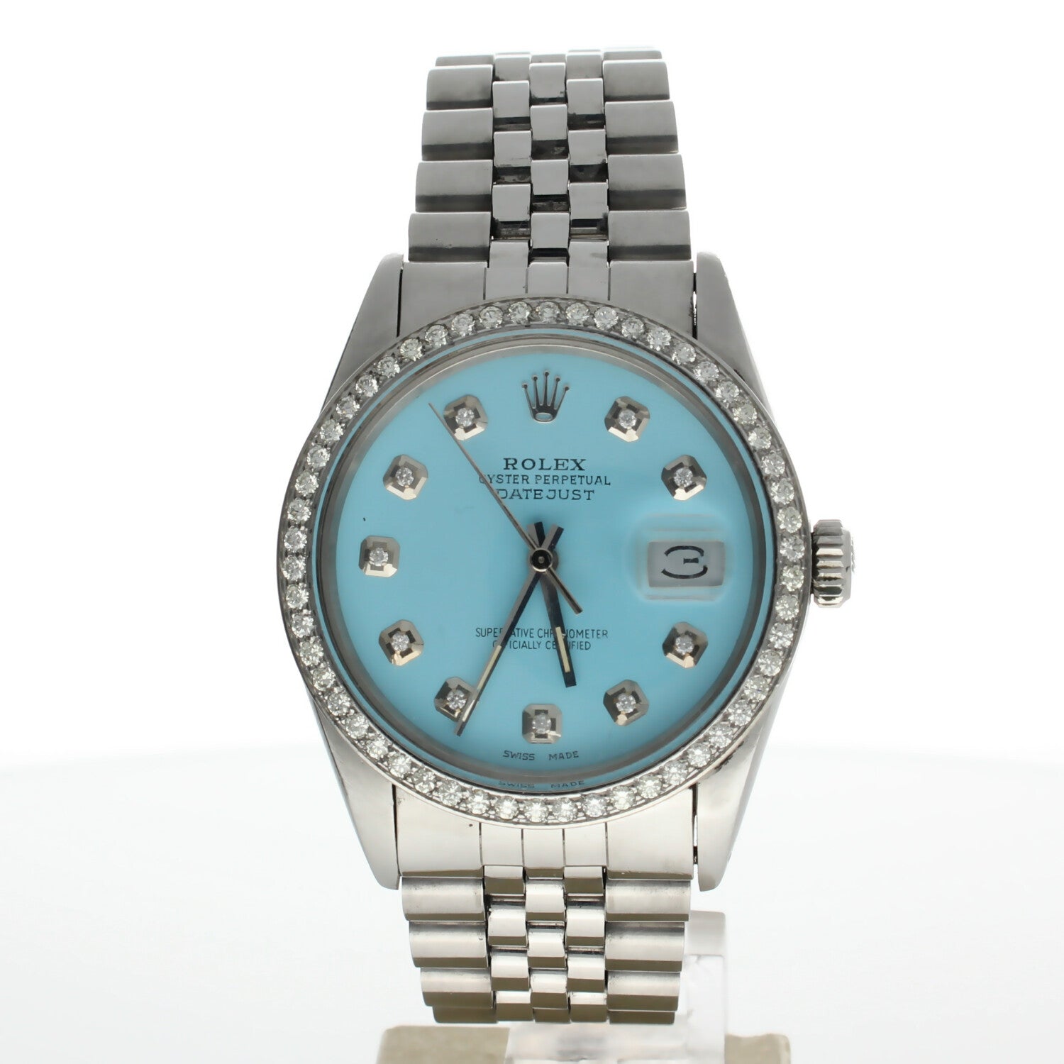 Rolex DateJust 36 Stainless-steel 16030 Blue Dial Mens 36-mm Automatic self-wind Sapphire crystal. Swiss Made Wrist Watch