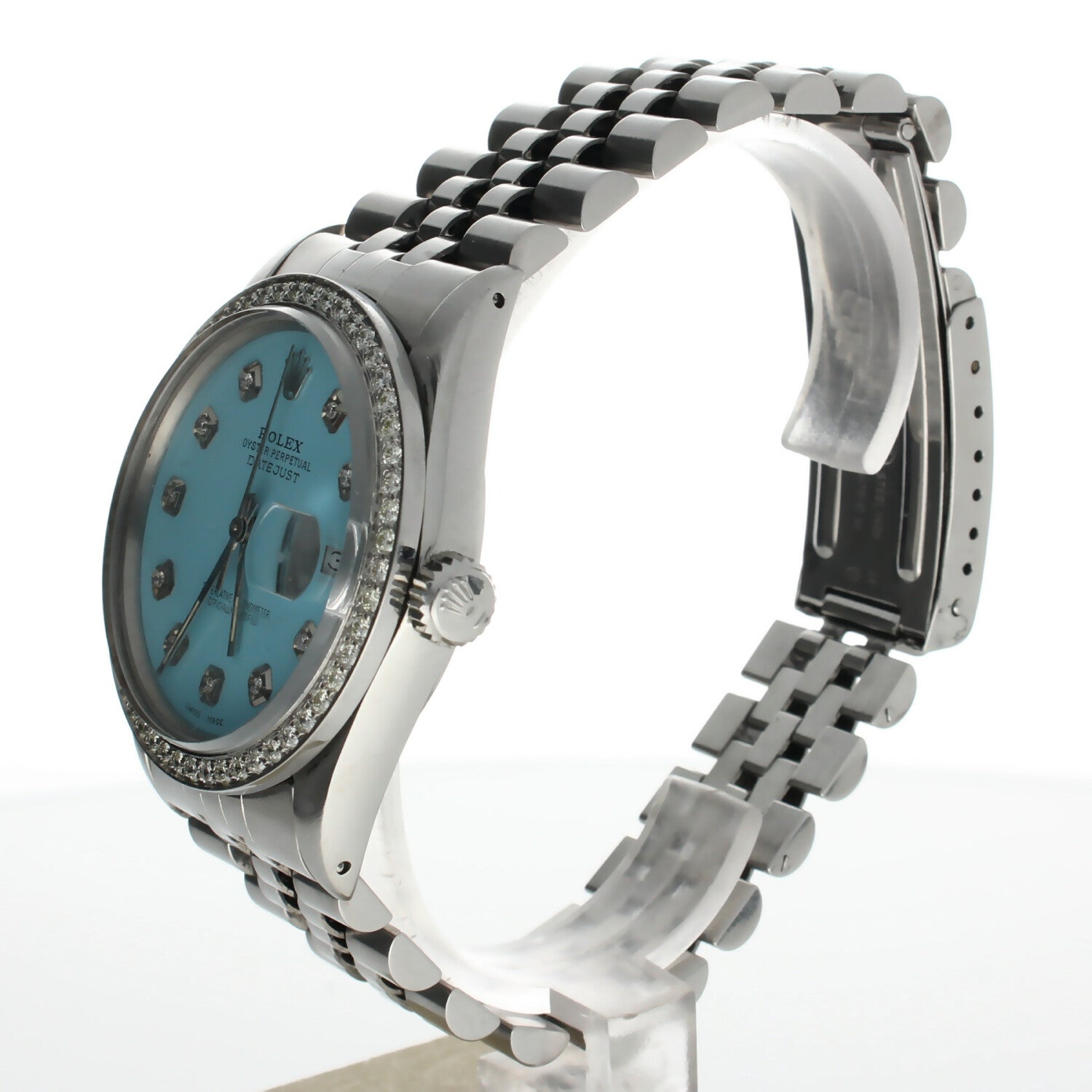Rolex DateJust 36 Stainless-steel 16030 Blue Dial Mens 36-mm Automatic self-wind Sapphire crystal. Swiss Made Wrist Watch