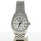 Rolex DateJust 36 Stainless-steel 16030 White Dial Mens 36-mm Automatic self-wind Sapphire crystal. Swiss Made Wrist Watch