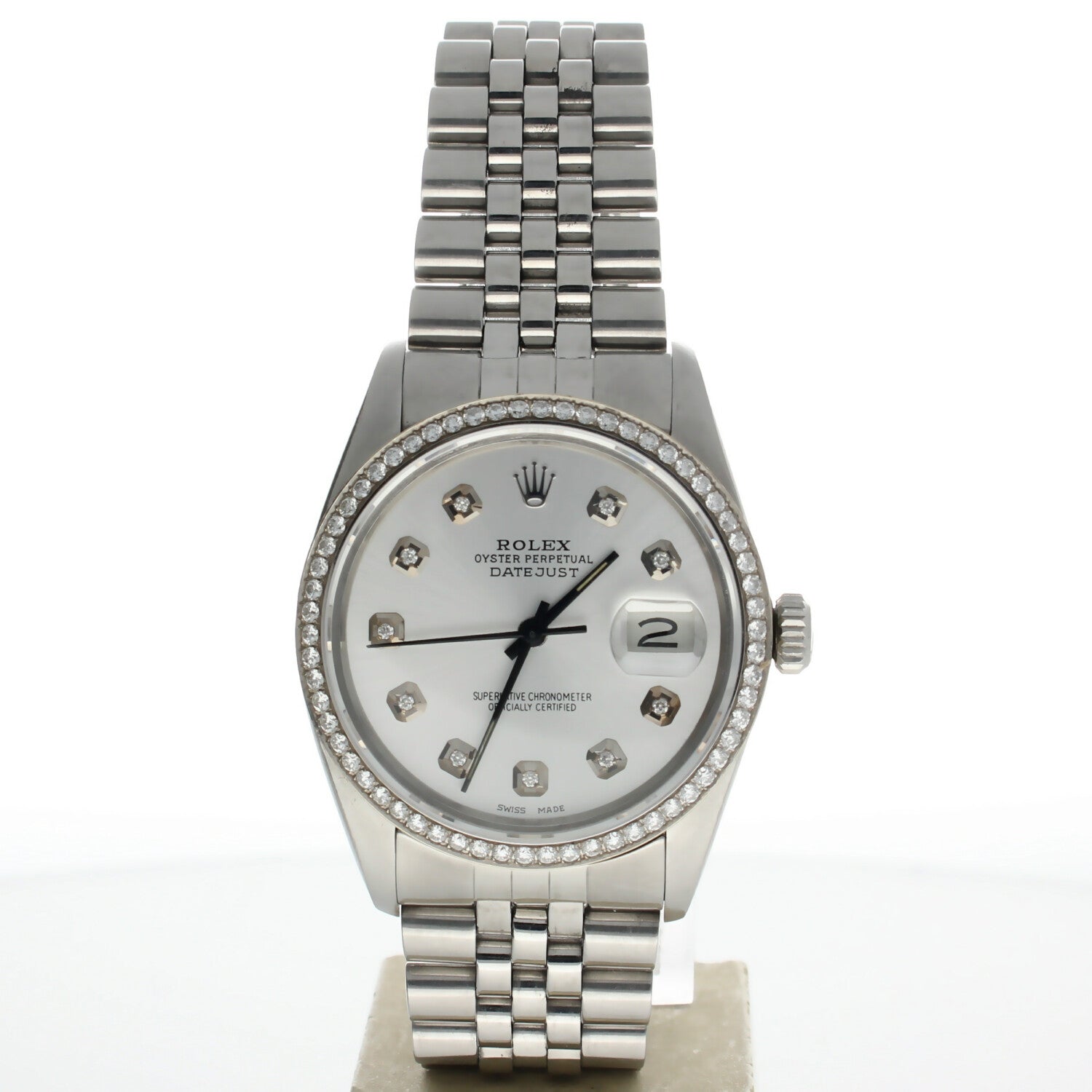Rolex DateJust 36 Stainless-steel 16030 White Dial Mens 36-mm Automatic self-wind Sapphire crystal. Swiss Made Wrist Watch