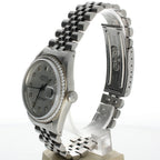 Rolex DateJust 36 Stainless-steel 16030 White Dial Mens 36-mm Automatic self-wind Sapphire crystal. Swiss Made Wrist Watch