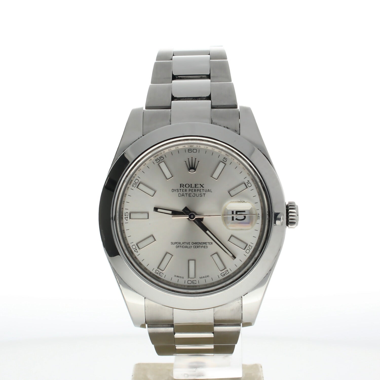 Rolex Date Just II Stainless-steel 116300 Silver Dial Men's 41-mm Automatic self-wind Sapphire crystal. Swiss Made Wristwatch