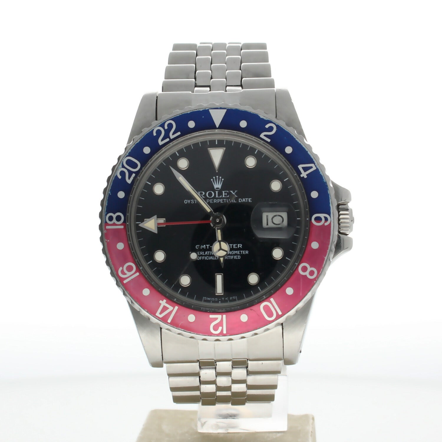 Rolex GMT-Master Stainless-steel 16750 Black Dial Mens 40-mm Automatic-self-wind Sapphire crystal. Swiss Made Wrist Watch