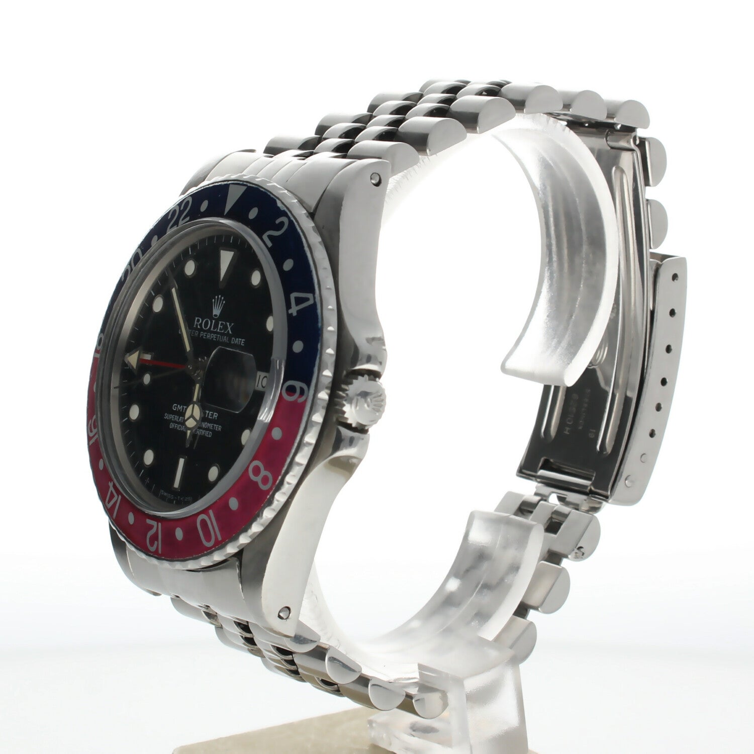Rolex GMT-Master Stainless-steel 16750 Black Dial Mens 40-mm Automatic-self-wind Sapphire crystal. Swiss Made Wrist Watch