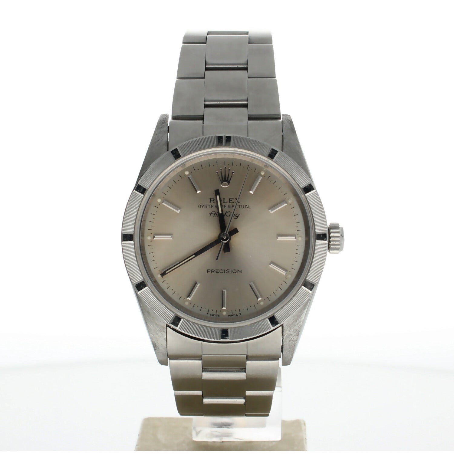 Rolex Air-King Stainless-steel 14010 Silver Dial Mens 34-mm Automatic self-wind Sapphire crystal. Swiss Made Wrist Watch