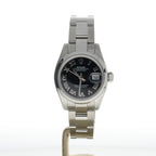 Rolex DateJust 26 Stainless-steel 179160 Black Dial Womens 26-mm Automatic self-wind Sapphire crystal. Swiss Made Wrist Watch