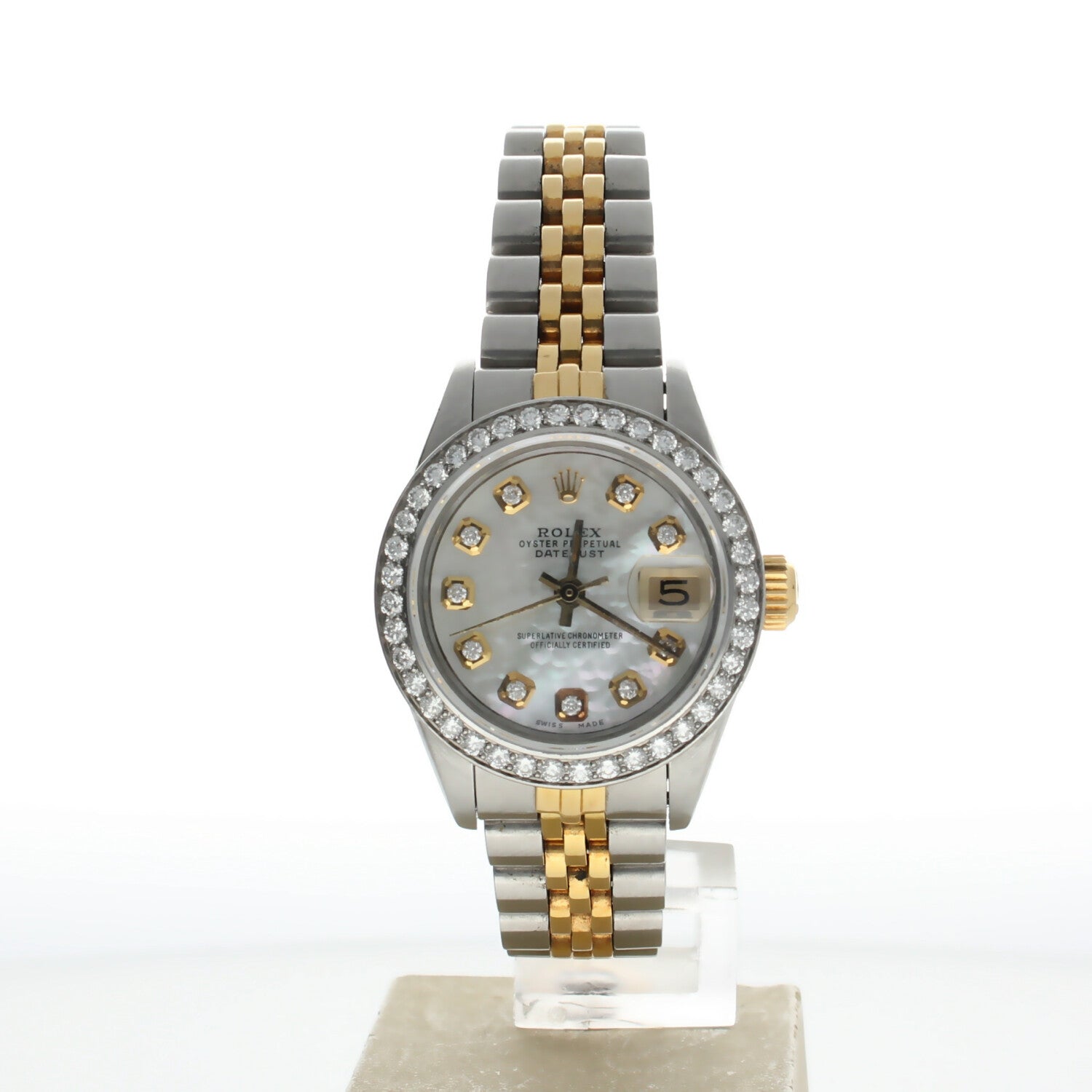 Rolex DateJust 26 Stainless-steel 69173 Mother-of-Pearl Dial Womens 26-mm Automatic self-wind Sapphire crystal. Swiss Made Wrist Watch