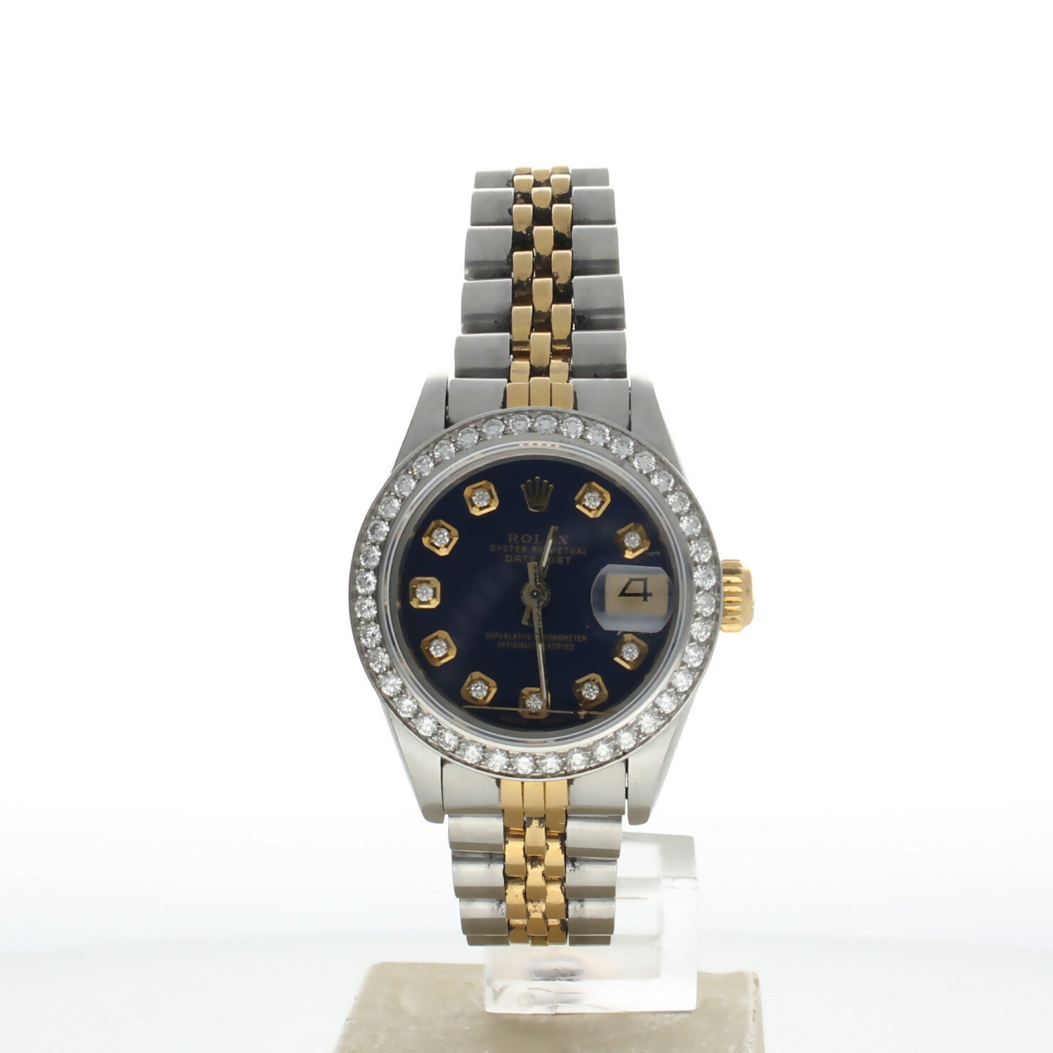 Rolex DateJust 26 Stainless-steel 69173 Blue Dial Womens 26-mm Automatic self-wind Sapphire crystal. Swiss Made Wrist Watch