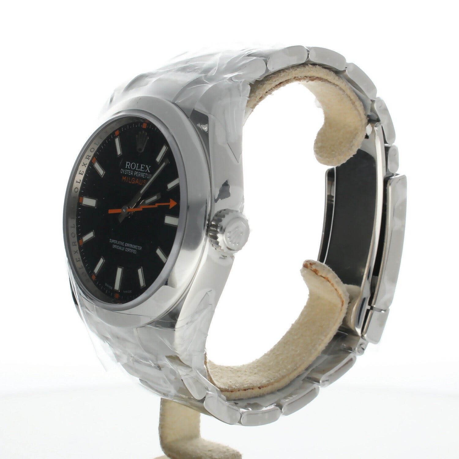 Rolex Milgauss Stainless-steel 116400 Black Dial Mens 40-mm Automatic self-wind Sapphire crystal. Swiss Made Wrist Watch