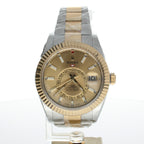 Rolex Sky-Dweller Stainless-steel 326933 Champagne Dial Mens 41-mm Automatic self-wind Sapphire crystal. Swiss Made Wrist Watch