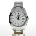 Rolex DateJust 41 Stainless-steel 126300 White Dial Mens 41-mm Automatic self-wind Sapphire crystal. Swiss Made Wrist Watch