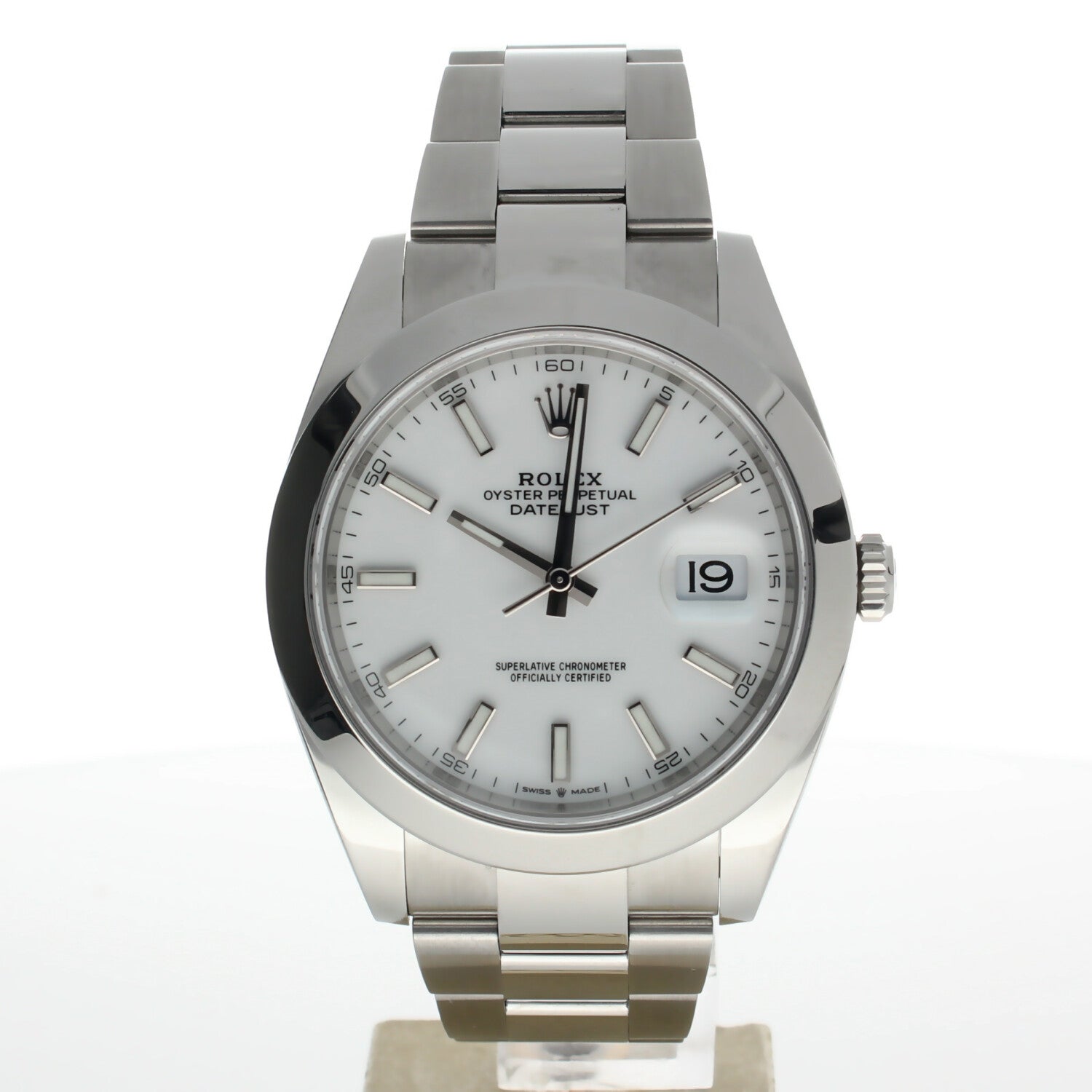 Rolex DateJust 41 Stainless-steel 126300 White Dial Mens 41-mm Automatic self-wind Sapphire crystal. Swiss Made Wrist Watch