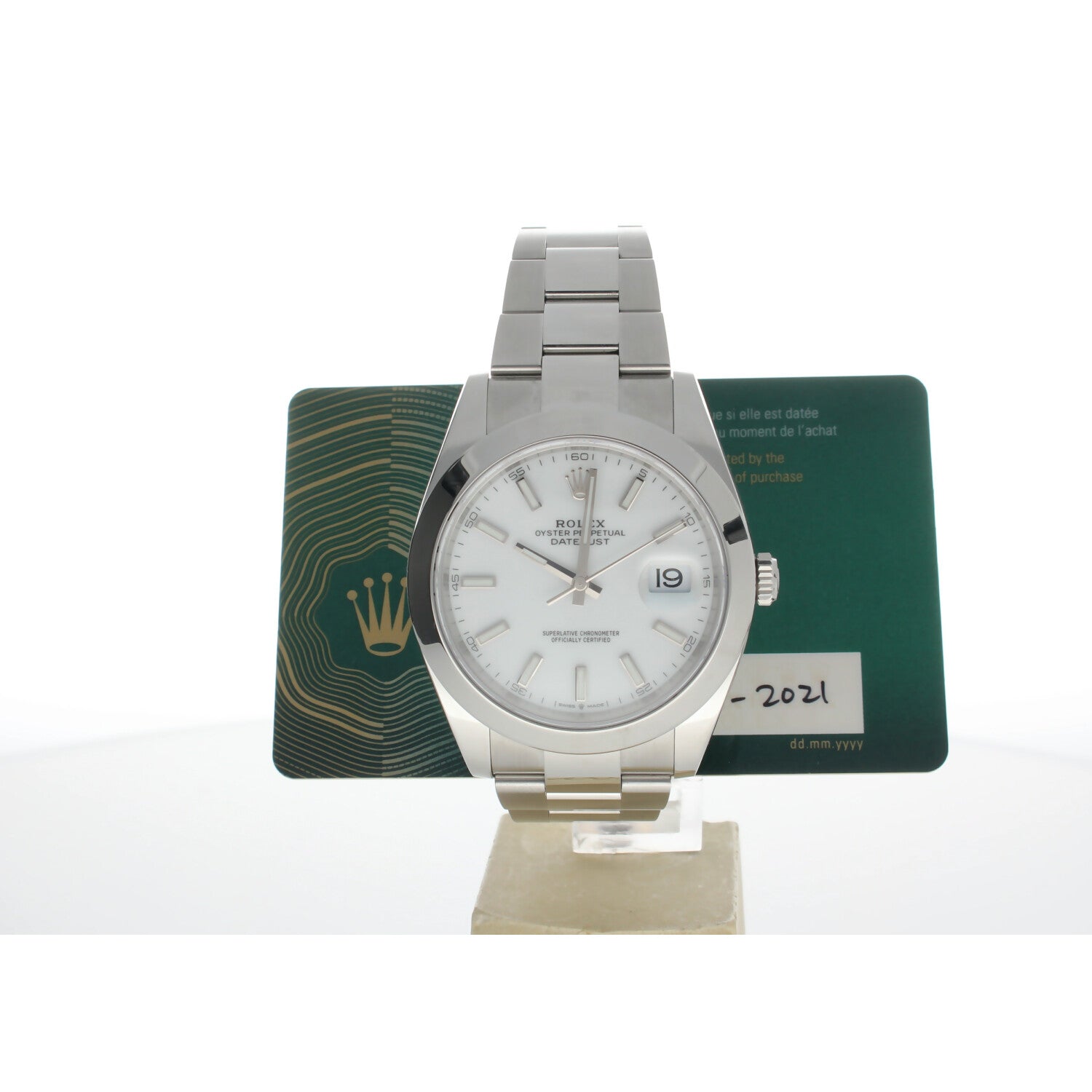 Rolex DateJust 41 Stainless-steel 126300 White Dial Mens 41-mm Automatic self-wind Sapphire crystal. Swiss Made Wrist Watch