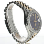 Rolex DateJust 36 Stainless-steel 16013 Blue Dial Mens 36-mm Automatic self-wind Sapphire crystal. Swiss Made Wrist Watch