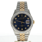 Rolex DateJust 36 Stainless-steel 16013 Blue Dial Mens 36-mm Automatic self-wind Sapphire crystal. Swiss Made Wrist Watch