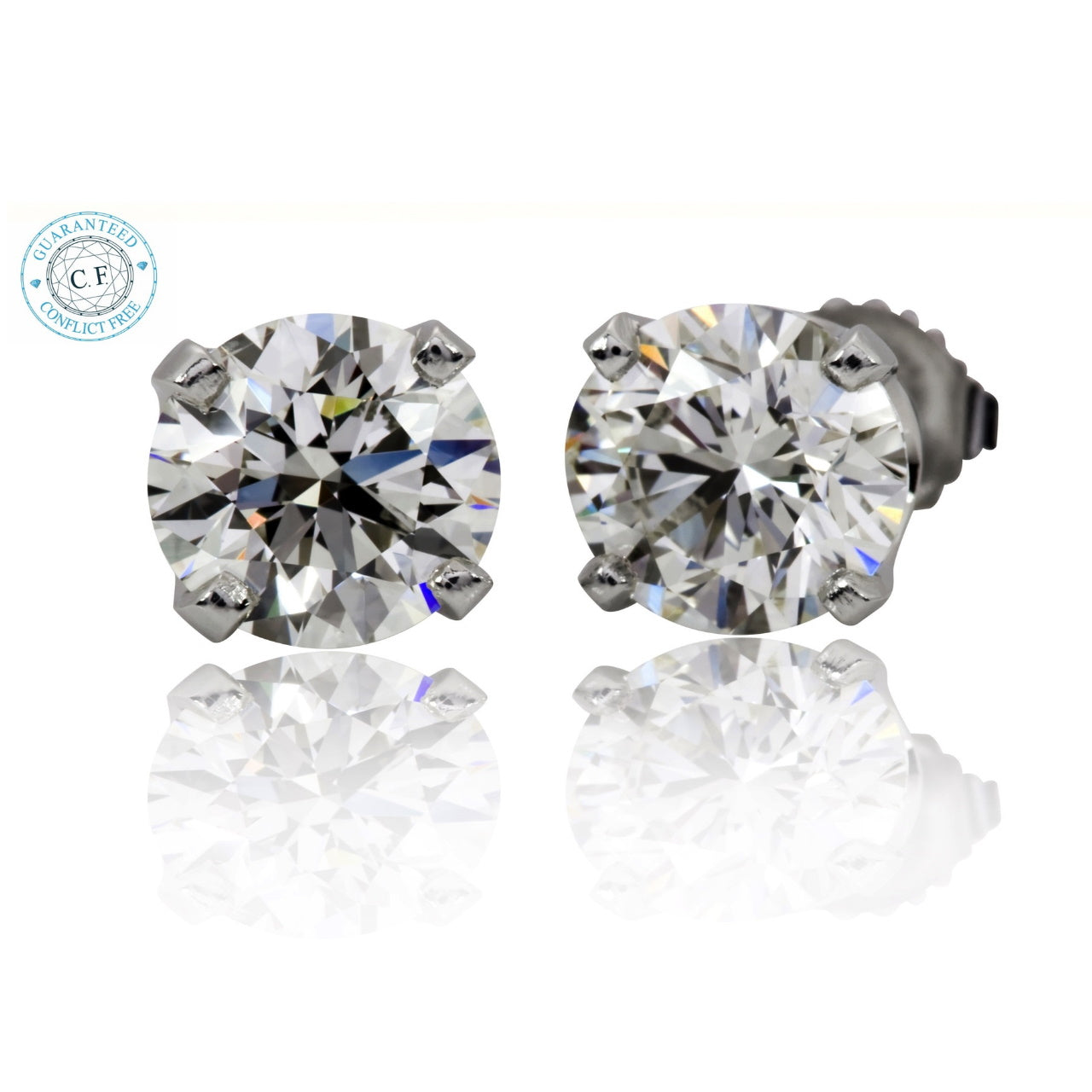 1.01 ct Studs-1, Diamond 14k White Gold - 205889