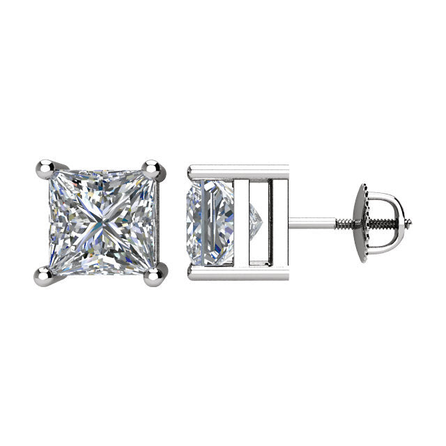 1.00 Ct. T.W. Diamond Studs In 14 Karat White Gold