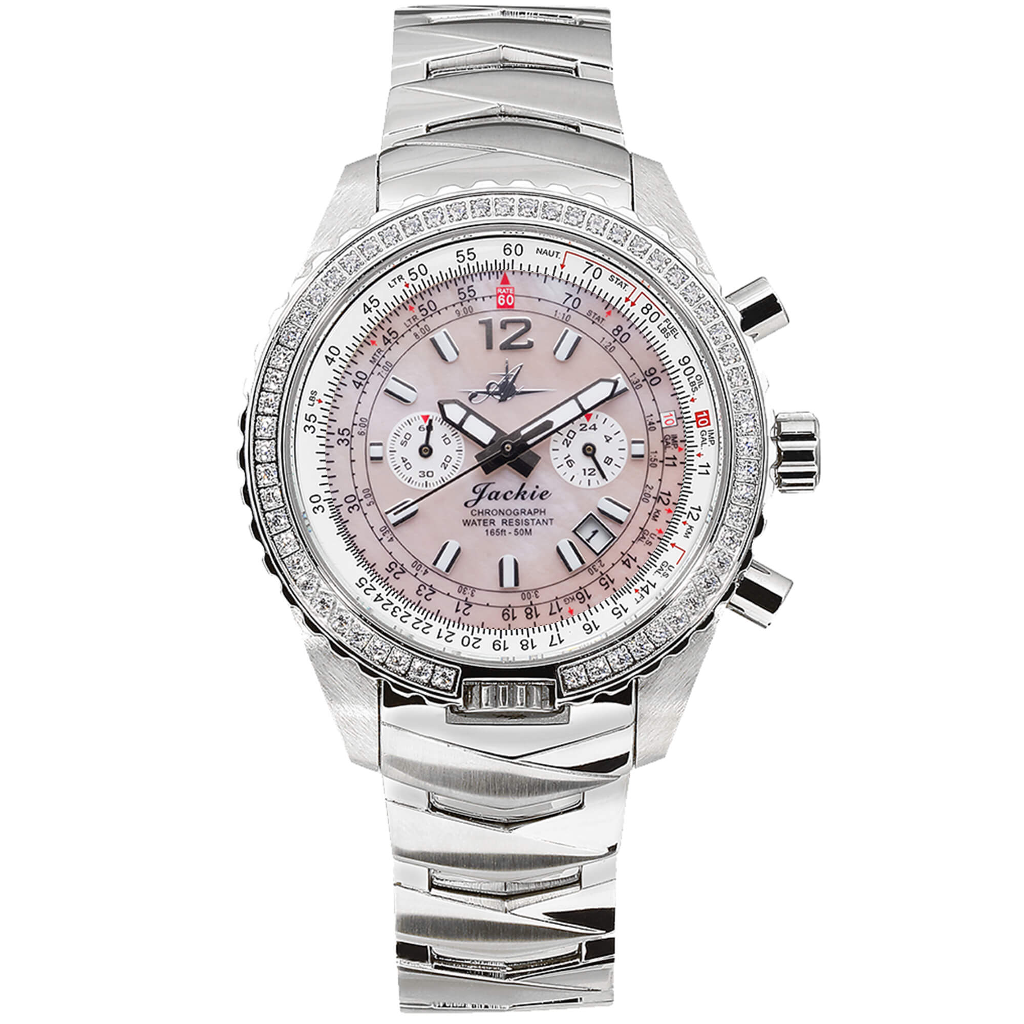 Abingdon Womens Jackie Sunset Pink Chronograph E6B Pilot Watch JA-SP