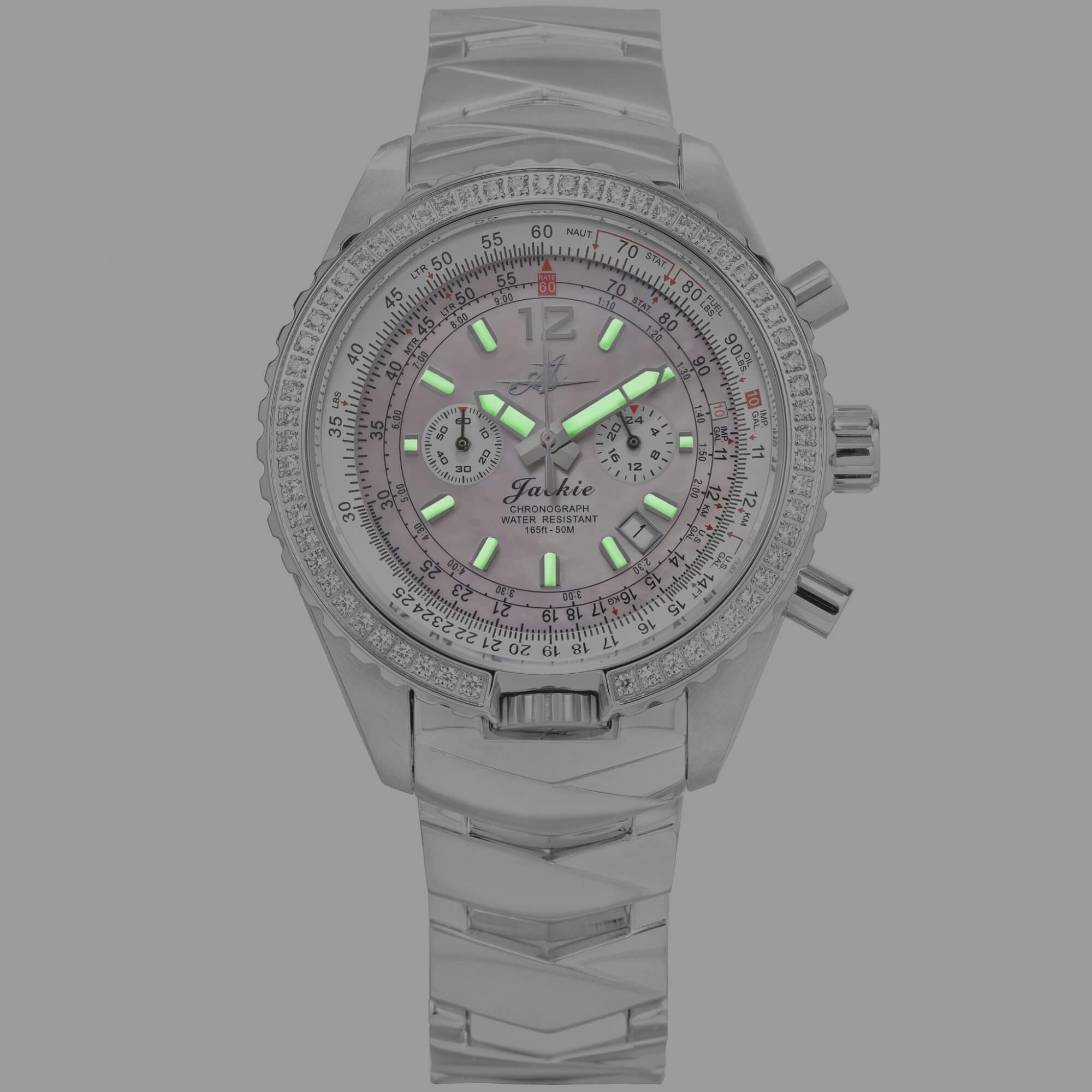 Abingdon Womens Jackie Sunset Pink Chronograph E6B Pilot Watch JA-SP