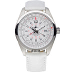 Abingdon Amelia Cloud White GMT Pilot Watch with White Leather Strap AM-CW