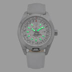 Abingdon Amelia Cloud White GMT Pilot Watch with White Leather Strap AM-CW