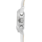 Abingdon Womens Katherine Pearl White Chronograph ATIS Pilot Watch with White Leather Strap KA-PWHI