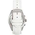 Abingdon Womens Katherine Pearl White Chronograph ATIS Pilot Watch with White Leather Strap KA-PWHI
