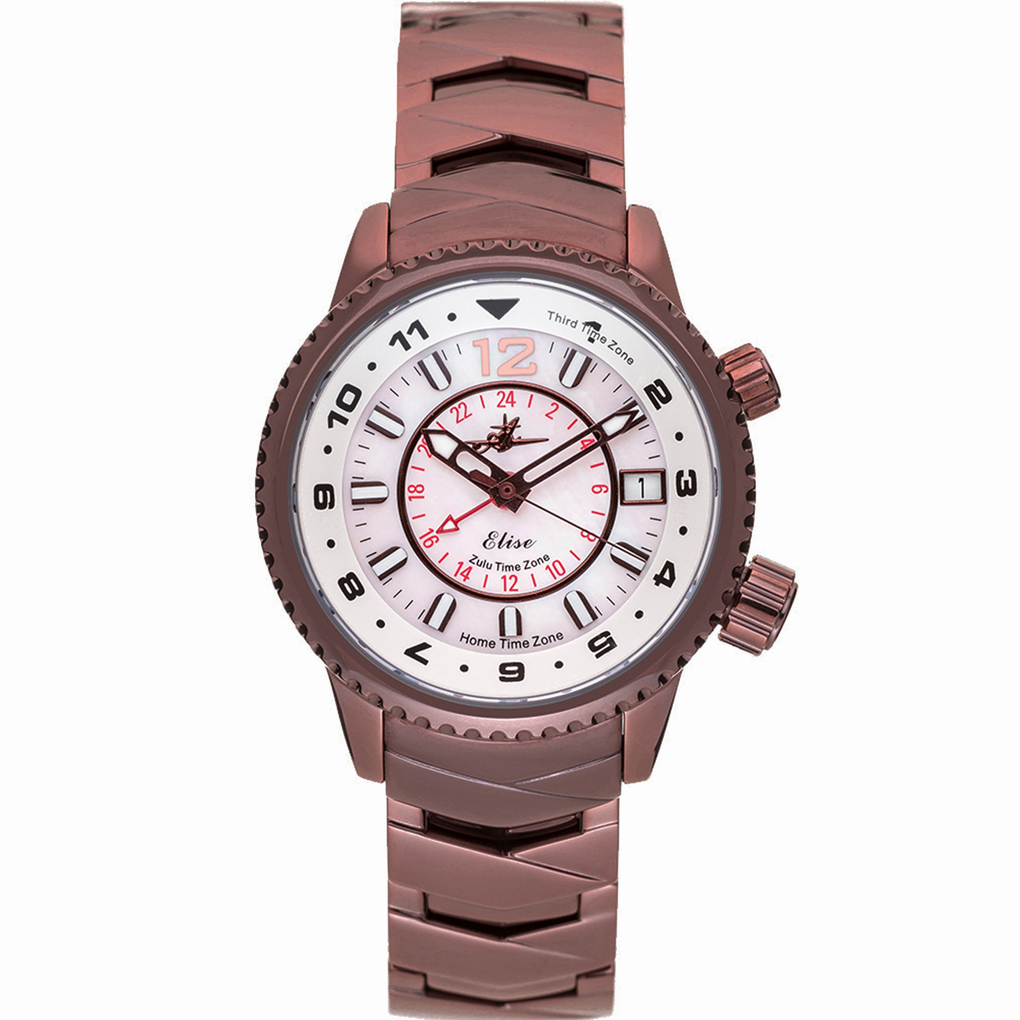 Abingdon Women's Elise Bronze Tri-Time Travel Watch EL-BRNZ