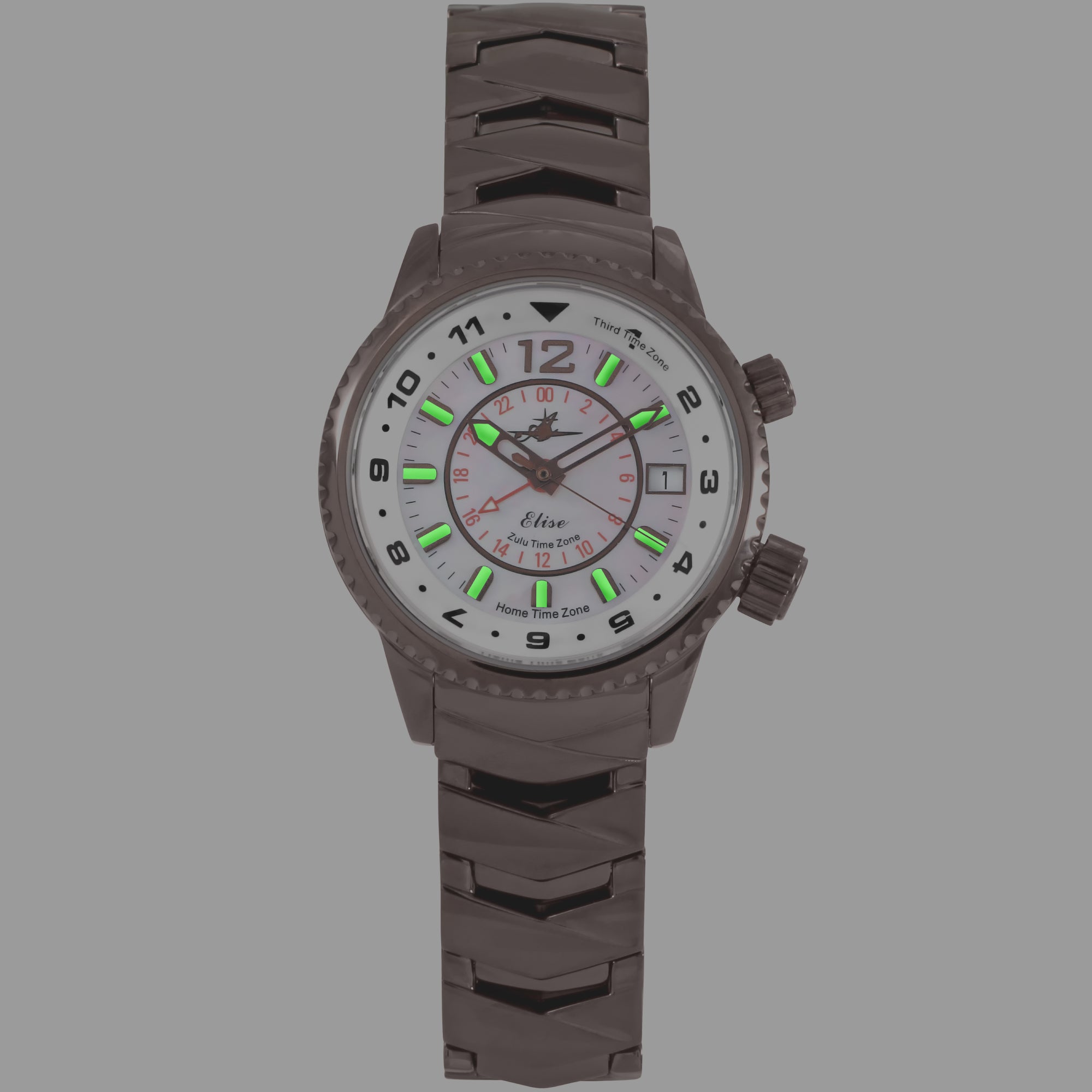 Abingdon Women's Elise Bronze Tri-Time Travel Watch EL-BRNZ