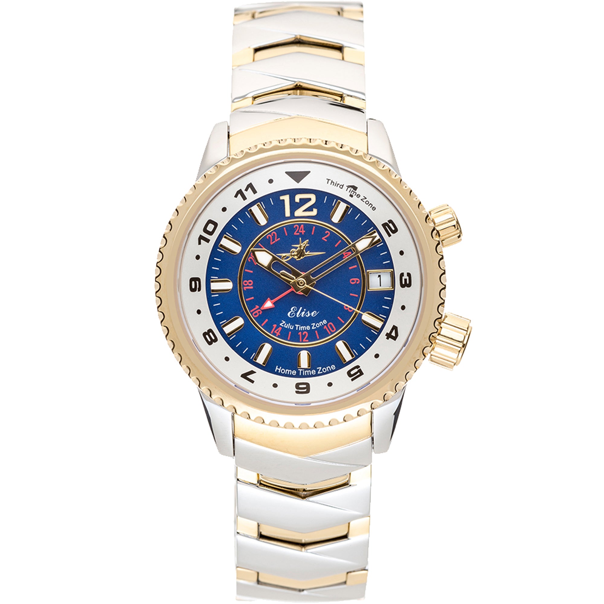 Abingdon Women's Elise Midnight Tri-Time Travel Watch EL-MDNT