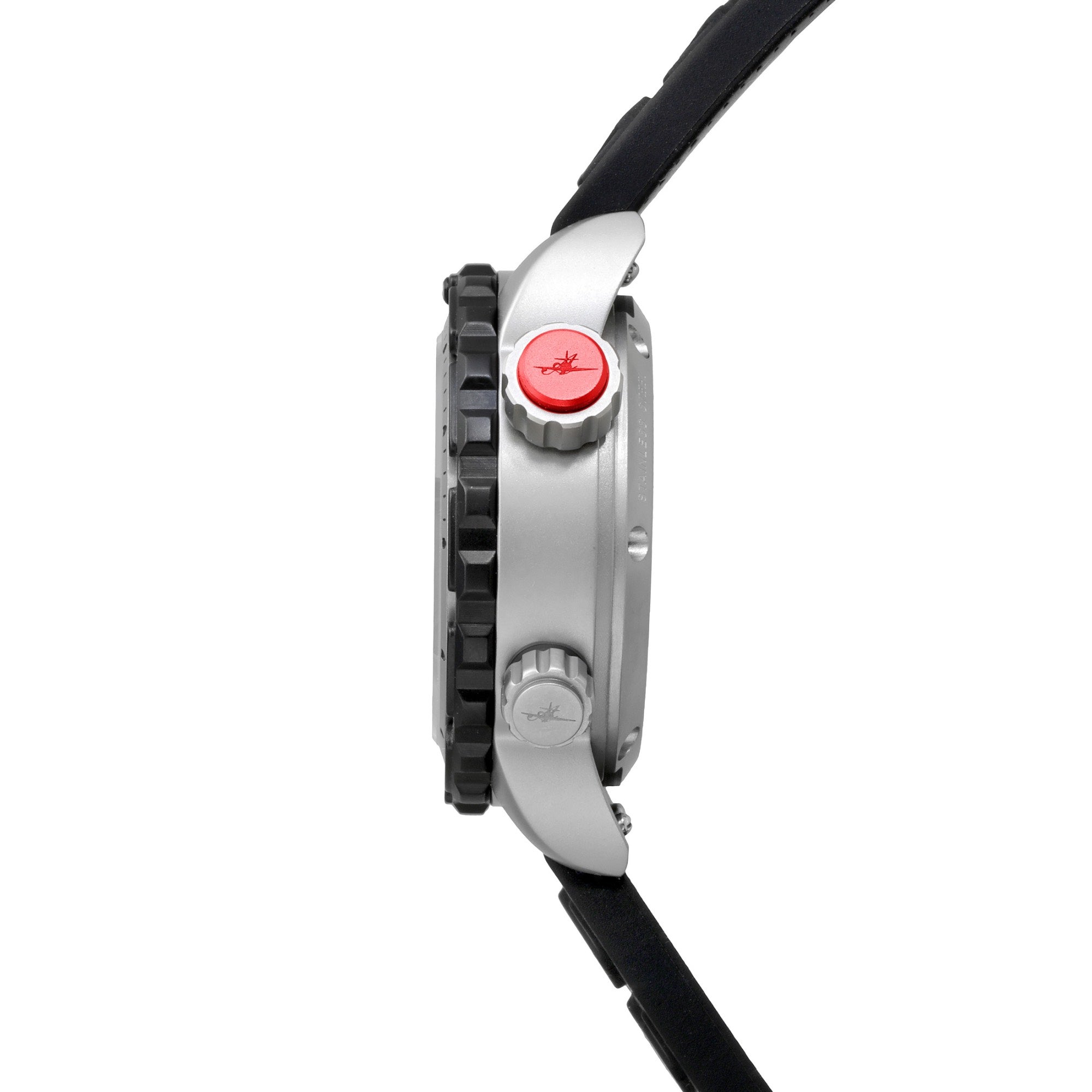 Abingdon Women Jane Mission Tactical Diver's Bezel and Compass Watch with Black Silicone Strap