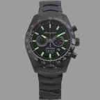 Abingdon Women Jordan Boulevard Black Tachy Racing Watch with Black Steel Band