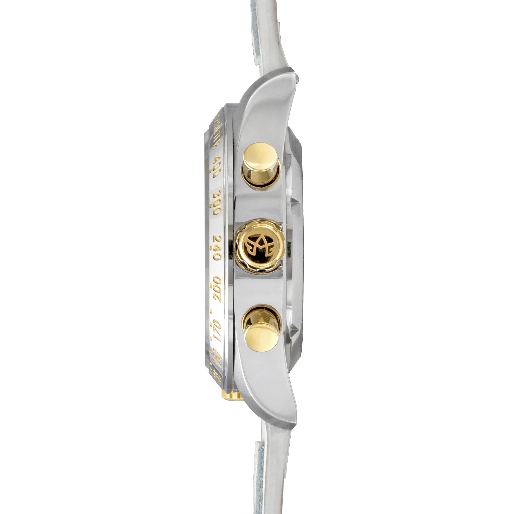 Abingdon Women Jordan Champagne Tachy Racing Watch with Camel Leather Strap