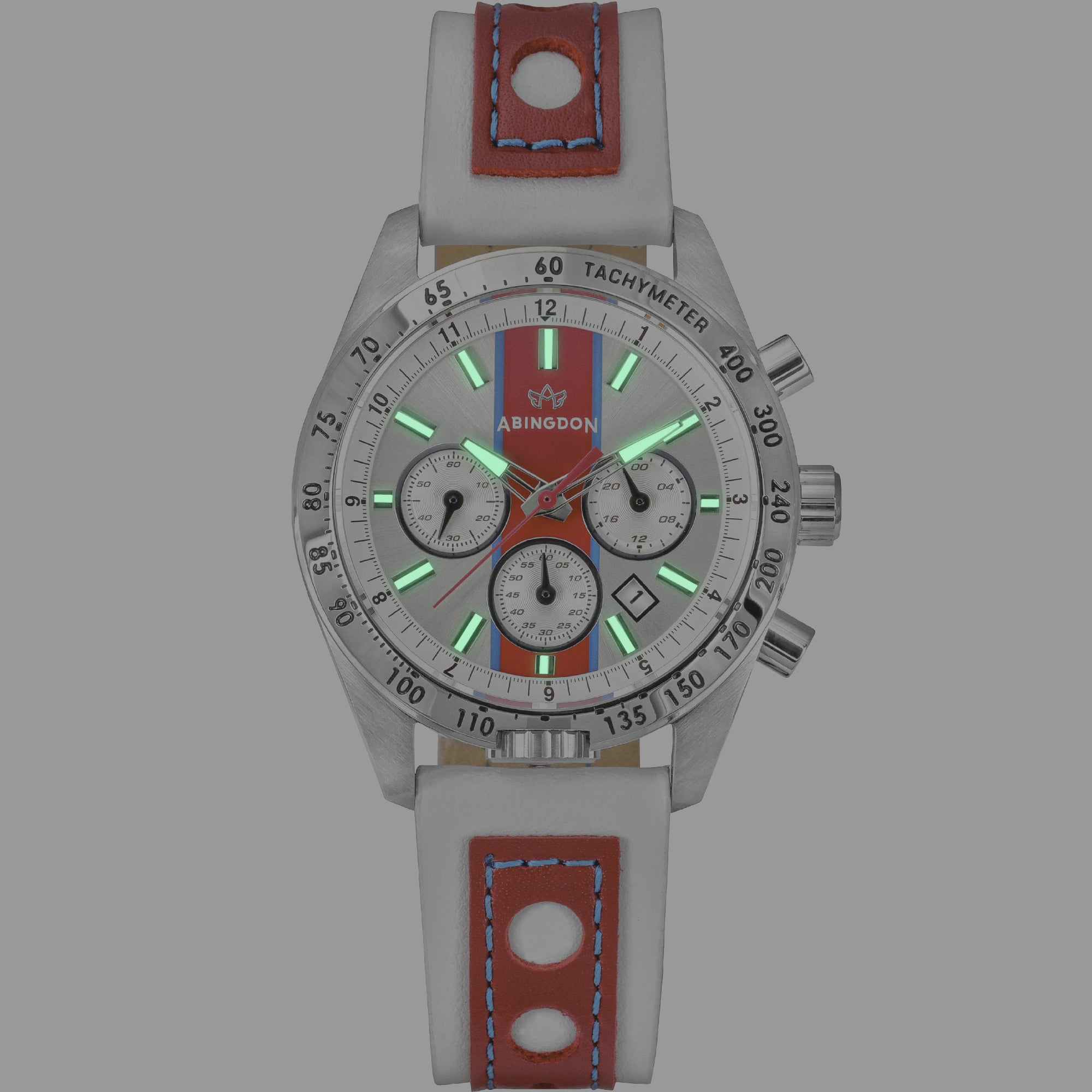 Abingdon Women Jordan Victory Red Tachy Watch with Camel Leather Strap