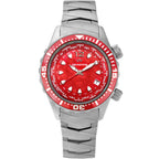 Abingdon Womens Marina Reef Red Automatic Diver's Multifunctional Titanium Watch Set MA-RRED