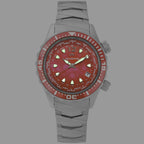 Abingdon Womens Marina Reef Red Automatic Diver's Multifunctional Titanium Watch Set MA-RRED